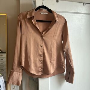 Abercrombie silk/satin style shirt size XS - color rose